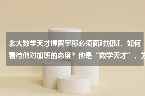 北大数学天才柳智宇称必须面对加班，如何看待他对加班的态度？他是“数学天才”，为何放弃麻省理工学院奖学金，遁入空门